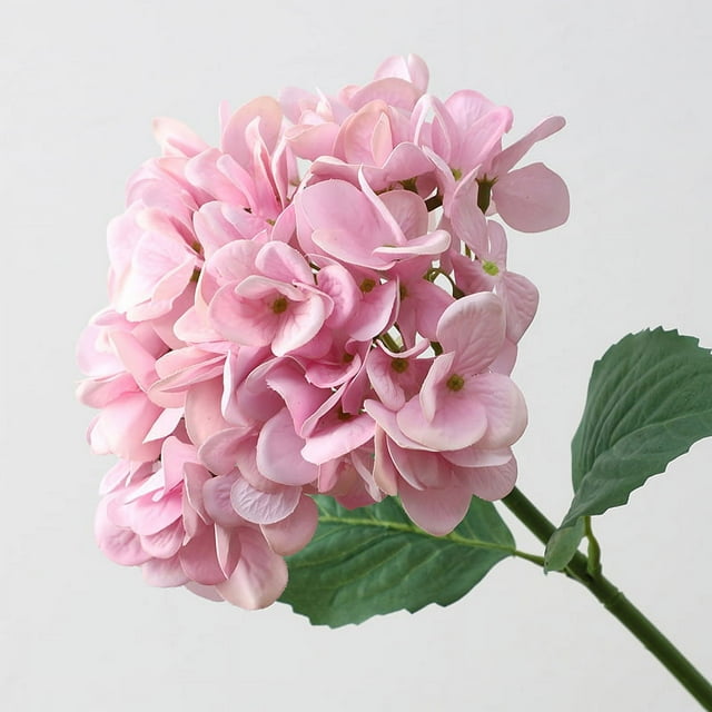 Xiao Hua 6 piezas de flores artificiales de hortensias de seda azules, ramo de hortensias realistas para bodas, fiestas, oficinas, decoración del hogar (rosa)
