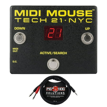 Tech 21 MM1 MIDI Mouse 3-button MIDI Foot Controller with 128-patch, 16-channel Access, Non-Glare LED Display with Stereo Breakout