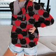 thumbnail image 3 of Chandail en Molleton Chat Citrouille Pull Col Rond Halloween pour Femmes Manches Longues Décontracté Ample, 3 of 6