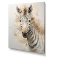 thumbnail image 2 of Designart "Zebra Color Pop In Beige And Gold" Animals Zebra Wall Art Living Room, 2 of 7