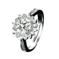 thumbnail image 1 of Ronda de compromiso de escarda Moissanite Anillo Solitario Promesa de plata 925 imitación chapado en anillo hecho con platinos para los anillos de las mujeres, 1 of 5
