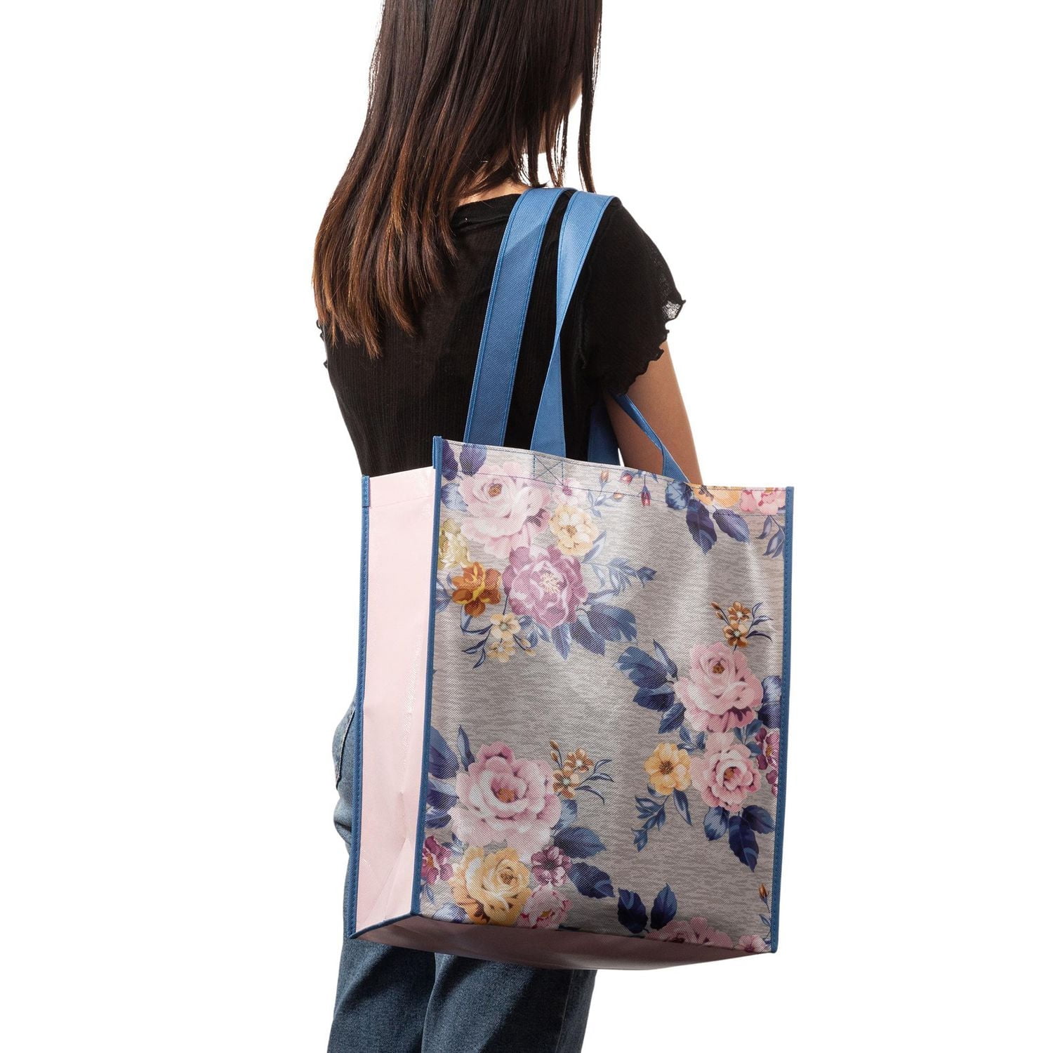 Sac d’épicerie réutilisable avec poignées, Sac réutilisable pour les courses