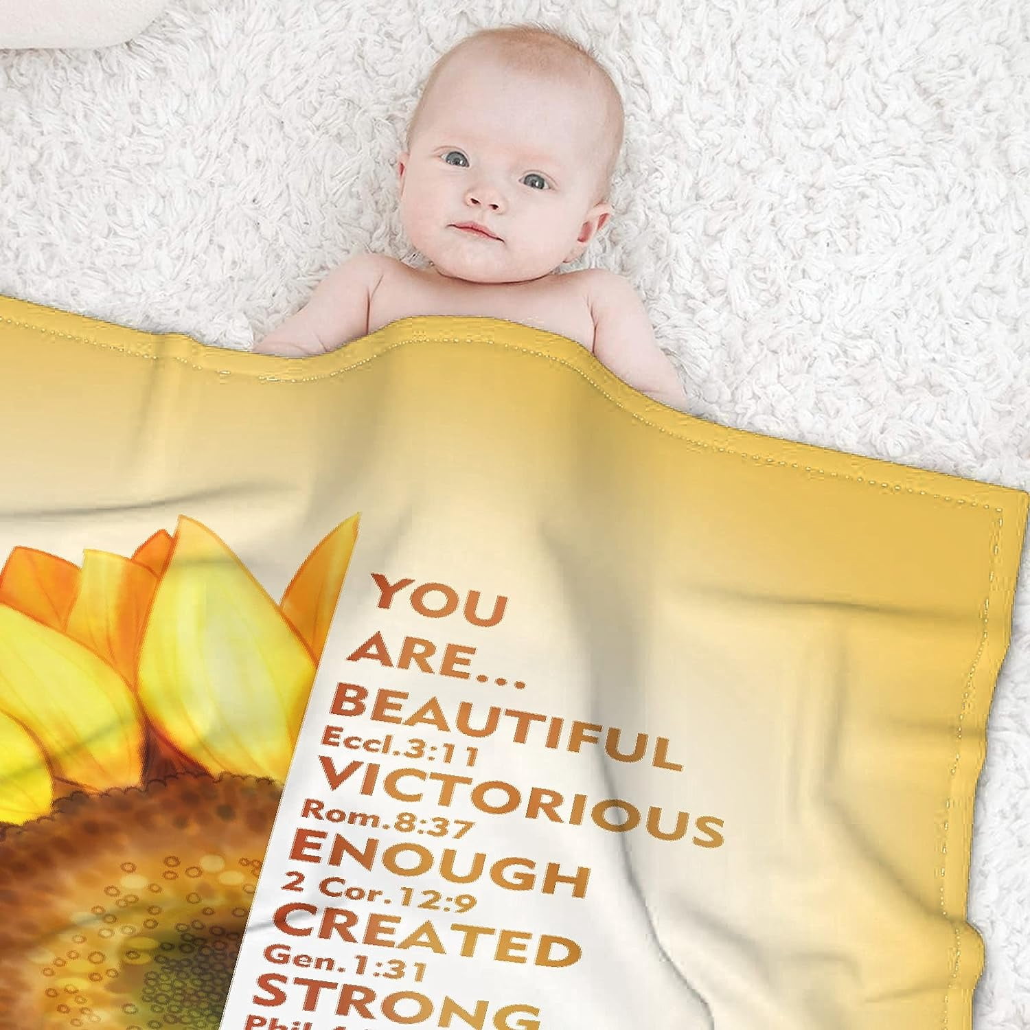 Yellow Sunflower Prayer Blanket Bible Verse Healing Inspirational Sympathy Fleece Throw Religious Christian Gifts for Women Wife - Womens Gift Ideas - 40''''x50''''