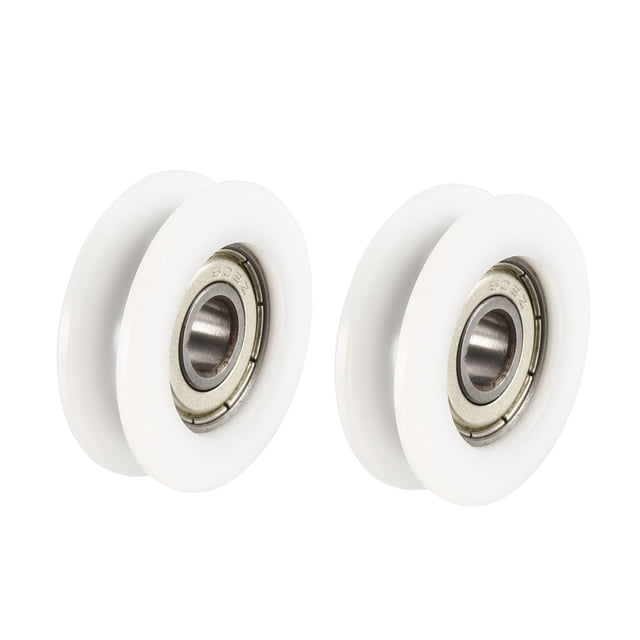 Polea de rodamiento de guía de ranura en V de metal profundo de 2.5 mm, rueda de bola blanca 8x34x11mm, 2pcs