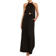thumbnail image 2 of Women'S 2 Piece Outfits 2025 Summer Casual Sleeveless Mock Neck Crop Tops Wide Leg Pants Set Black XL, 2 of 9