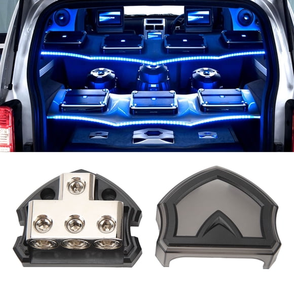 Power Distribution Block, Power Ground Distribution Block 3x 0/4GA OUT  For Car Boat Audio