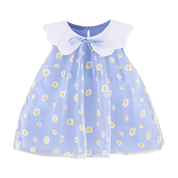 Fesfesfes Toddler Baby Girls Dress Sleeveless Embroidery Floral Tulle Princess Dress