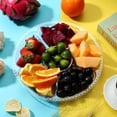 thumbnail image 6 of Scheam 10Pcs Round Plastic Veggie Tray with Lid Fruit Tray 6 Divided Compartment Container Food Serving Dip Platter Reusable Catering Trays for Veggie Fruit Snack Party and Buffet Trays（Clear）, 6 of 7