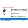 thumbnail image 2 of Auxiliary Water Pump - Compatible with 2009 - 2015 Mercedes-Benz G550 5.5L V8 2010 2011 2012 2013 2014, 2 of 2