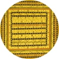 thumbnail image 1 of Ahgly Company Machine Washable Indoor Round Persian Yellow Traditional Area Rugs, 6' Round, 1 of 4
