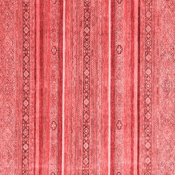 Ahgly Company Machine Washable Indoor Square Oriental Red Modern Area Rugs, 6' Square