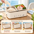 Modular Electrical Box Image 250W Electric Heated Lunch Box 1.2L 304 Stainless Steel 2-Tier Portable ...