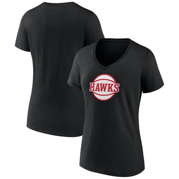 Women's Black Atlanta Hawks Alternate Logo V-Neck T-Shirt