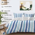 thumbnail image 3 of 3 Piece Geometric Stripe Duvet Cover Set Full Size,Microfiber Comforter/Quilt Cover with Corner Ties and 2 Pillowcases,Ombre Farmhouse Blue Vertical Striped All Season Bedding with Zipper Closure, 3 of 8