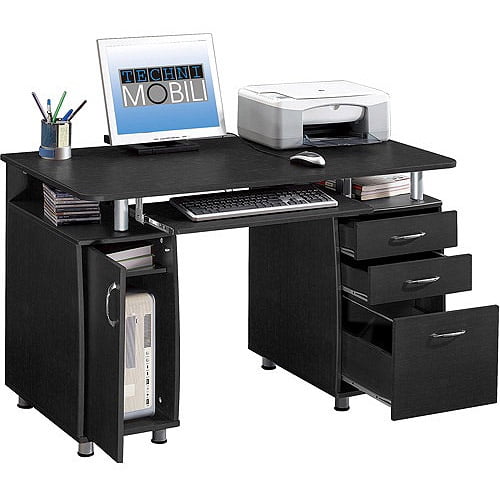 Techni Mobili Super Storage Computer Desk Espresso Walmart Com