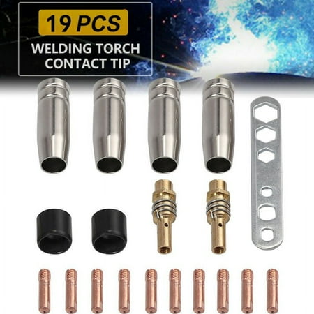 

BUYISI 19Pcs Binzel 15AK Torch Welding Accessories Nozzles Contact Tips for MIG Welder