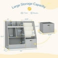 thumbnail image 3 of Curipeer 30'' Kids Bookshelf , 3-Tier Toy Storage Organizer with Removable Toy Bins, Gray, 3 of 9