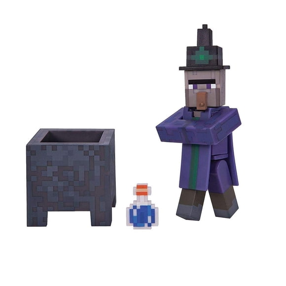 Figura de acción Minecraft Series 3 Bruja de 7 cm con caldero y poción