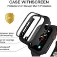thumbnail image 5 of 12 Pack Hard PC Case with Tempered Glass Screen Protector for Apple Watch 40mm SE(2022) Series 6/SE/5/4, Full Coverage Scratch Resistant Bumper Protective Cover for iWatch 40 mm Accessories, 5 of 5