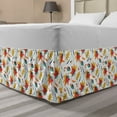 thumbnail image 1 of Colorful Bed Skirt, Different Kind Autumn Leaves Cherries Images in Cartoon Style Seasonal Art, Elastic Bedskirt Dust Ruffle Wrap Around for Bedding Decor, 4 Sizes, Multicolor, by Ambesonne, 1 of 2