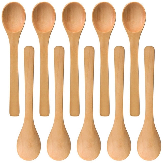 150 Piezas Mini Cuchara De Madera Cucharas De Sopa Pequeñas Cucharas De Servir Cucharas De Condimentos Cuchara De Miel De Madera Madera Marrón