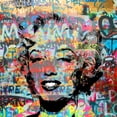 thumbnail image 4 of Stephen Chambers 15x15 Black Modern Wood Framed Wall Art Titled - Marilyn Heavy Graffiti, 4 of 6