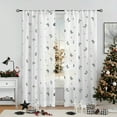thumbnail image 6 of Flowpartex White Sheer Curtain Panels Black Butterfly Floral Pattern Design Drapes 84"L×52"W, Spring Girls Kids Bedroom Window Curtains Light Filtering Rod Pocket Top Drapery, Set of 2, 6 of 6