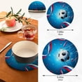 thumbnail image 2 of SKYSONIC Soccer Ball Glitter Pot Holders Trivets, 2 Pcs Heat Resistant Trivets,Russian Flag Ribbons Cotton Thread Weave Mats for Hot Pads Pans Pot Bowl Teapot for Kitchen Decor, 2 of 7