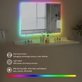 thumbnail image 3 of DSstyles LED Bathroom Mirror RGB Backlight Front Lighted Anti-Fog Dimmable Wall Mounted Vanity Mirror Touch Control Adjustable Brightness, 3 of 9