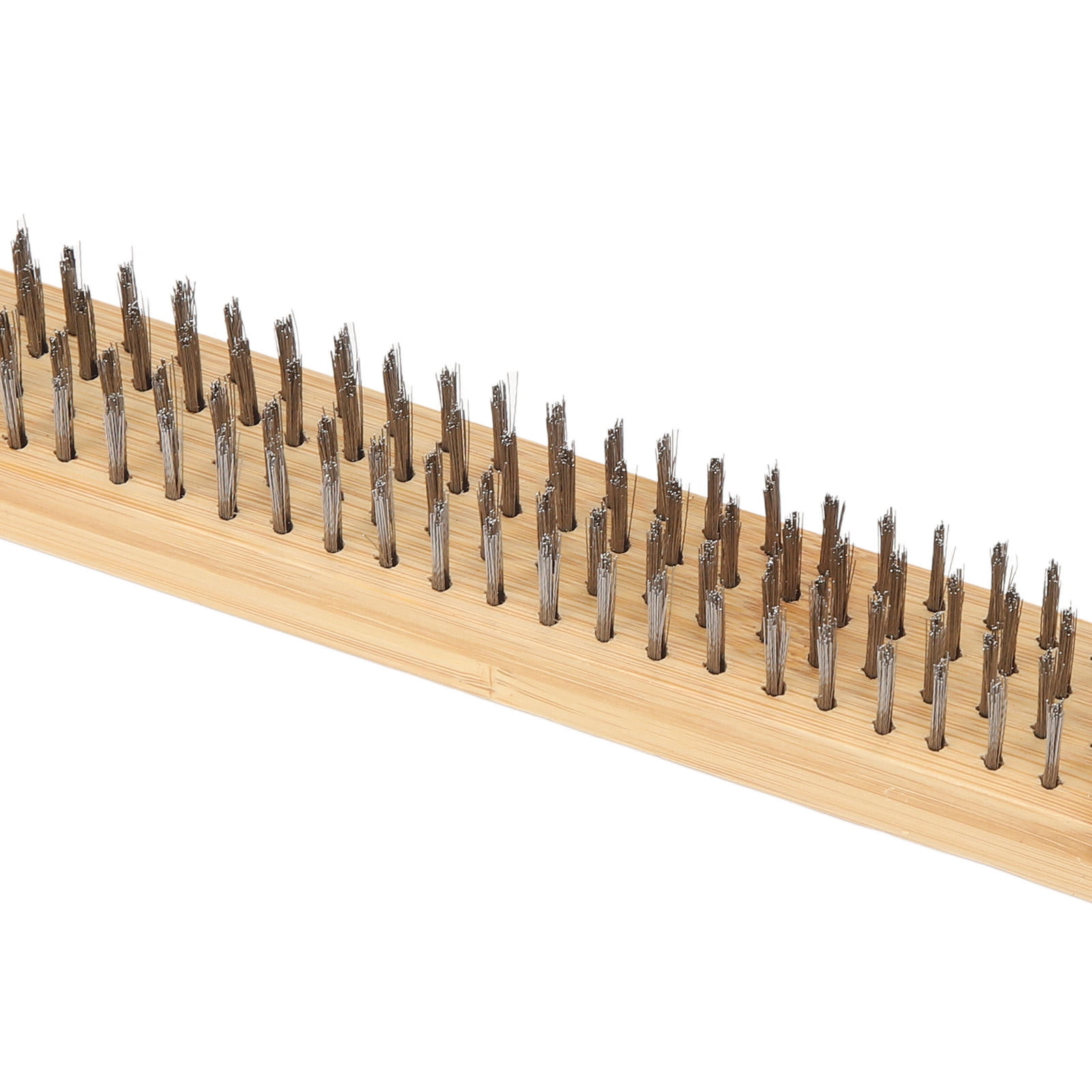 BOKYAN Bamboo‑Handle Pizza Oven Brush & Scraper – 57.5 cm Long, Heat‑Resistant Wire Bristles for Pizza Stone & BBQ Grill Cleaning