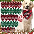 thumbnail image 2 of 20/10/1 piezas Bufanda triangular para mascotas para perros grandes Bandanas para fiestas navideñas para perros y gatos Patrón de letras de Papá Noel rojo Suministros para mascotas, 2 of 5