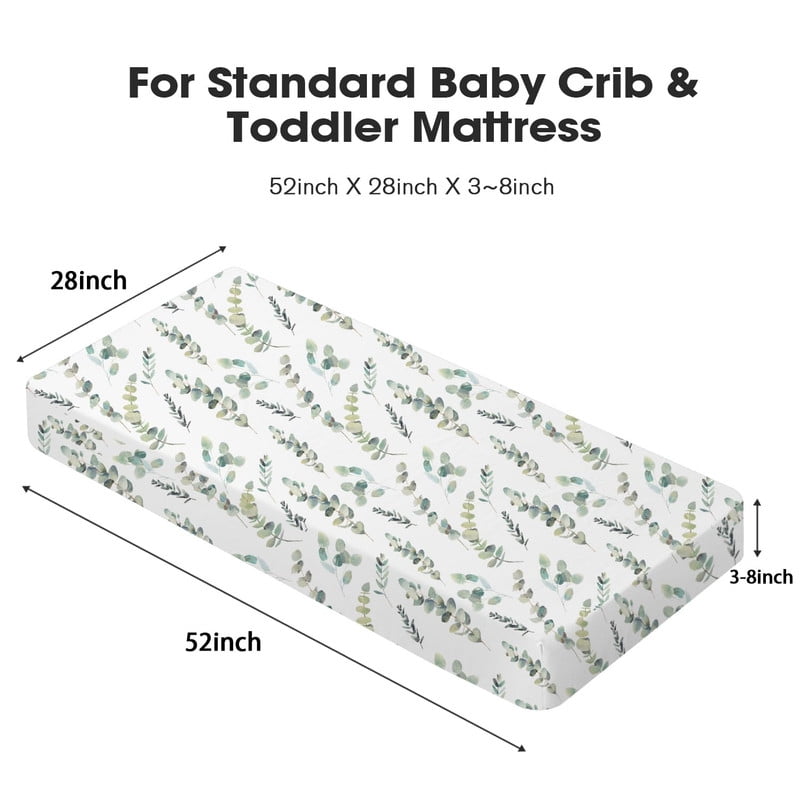 Bimocosy Crib Sheets Fitted 4 Pack for Baby Boys & Girls, Soft Microfiber Toddler Bed Sheets for Standard Crib & Toddler Mattresses 52'’ x 28'' (Floral)