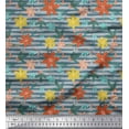 thumbnail image 1 of Soimoi Tissu Poly Georgette Rayé & Imprimé Floral Tissu au Mètre 42 Pouces de Large, 1 of 2