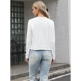 thumbnail image 3 of DARING DIVA Women's Knit Long Sleeve Cropped Sweater Cardigan Shrug XS White, 3 of 6