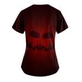 thumbnail image 3 of Blusa quirúrgica con cuello en V y diseño de salpicaduras de sangre para Halloween para mujer: uniforme médico con bolsillos, 3 of 3