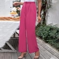 thumbnail image 5 of Awxnjux Women'S Pants Women'S Wide Leg Pants For Work Business Casual High Rise Dress Pants Trousers For Office Casual Suit Trousers (Hot Pink,M), 5 of 5