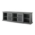 thumbnail image 3 of Walker Edison Transitional Glass-Door TV Stand for TVs up to 90", Grey, 3 of 12