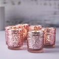 thumbnail image 2 of Efavormart 6 Pack Rose Gold Mercury Glass Candle Holders, Votive Tealight Holders With Primrose Design for Home Decor, Wedding, Reception, Quinceanera, Parties, 2 of 11
