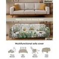 thumbnail image 3 of Daisy Flower Beige Sofa Couch Covers for Dog,Washable Sectional Couch Slipcoverfor Loveseat with Tassels,Retro Floral Plant Farmhouse Wooden Non Slip Sofa Throw Cover Blanket Large 71''x102'', 3 of 8