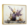 thumbnail image 2 of Designart "violet Beige Minimalism Balance And Contrast" Abstract Still Lifes Floater Framed Wall Art Print, 2 of 7