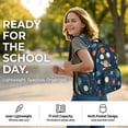 thumbnail image 6 of SEANATIVE Children's Backpack Stylish School Bag Book Bag with Laptop Compartment, Front Pocket & Side Pockets, for Kindergarten Elementary Middle School, Planet Pattern Dark Blue, 6 of 7