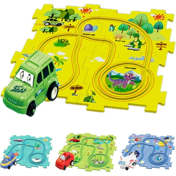 Trackmates Kids Car Track Set, 2024 Best Puzzle Racer Kids Car Track Set, Puzzle Adventure Track Set, Nukids Puzzle Racer Car Track Set for Kids
