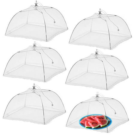 

6 Pack Pop-Up Mesh Outdoor Food Covers For Picnics 17X17 Screen Tents Protectors For Parties Reusable And Collapsible Dome Shape