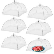 Simply Genius 6 Pack Pop-Up Mesh Outdoor Food Covers for Picnics, 17x17 Screen Tents Protectors For Parties, Reusable and Collapsible Dome Shape