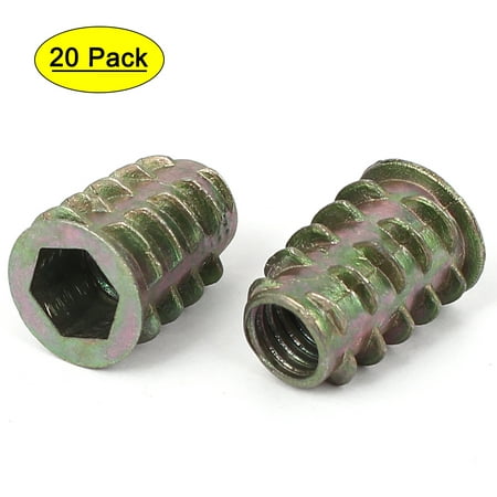 

Uxcell M8x20mm Zinc Plated Metal Hex Socket Screw In Thread Insert Nut (20-pack)