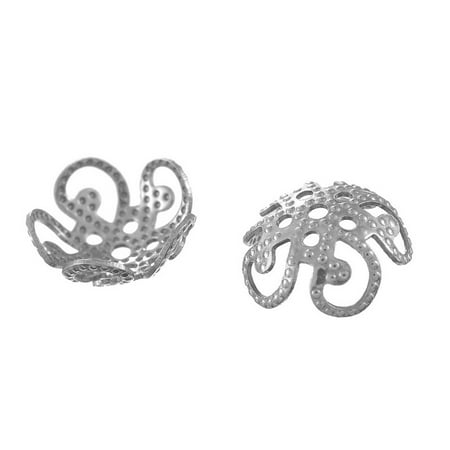 Flower Connector - 20pcs Stainless Steel Silver Flower Bead Cap Connector Finding Supplies 8mm