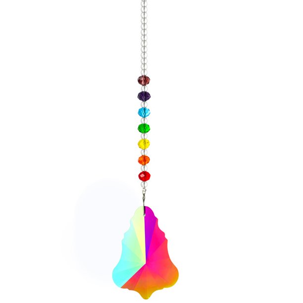 Prisma de nuevo diseño, prisma de luz colorida de cristal, candelabro, colgante de cristal, colgante de regalo de hilo de perlas