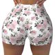 thumbnail image 2 of Balery Rose Flowers Pantalones cortos de entrenamiento estampados para mujer, sin costuras, ajustados, para gimnasio, yoga, correr, deportes, ejercicio activo, fitness.-XX-Large, 2 of 8