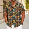 thumbnail image 4 of jowamay Skull Hawaiian Shirt for Men Palm Tree Skull Casual Button Down Tropical Shirts Summer Tops for Daily Wear, 4 of 8