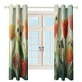 thumbnail image 3 of Boho Vintage Floral Blackout Curtains, Watercolor Pattern Window Treatment Grommet Curtains for Bedroom Thermal Insulated Window Curtains for Living Room 2 Panel Set, 3 of 5